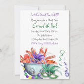 Mardi Gras Crawfish Einladung (Vorderseite)