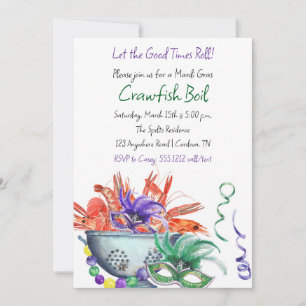 Mardi Gras Crawfish Einladung
