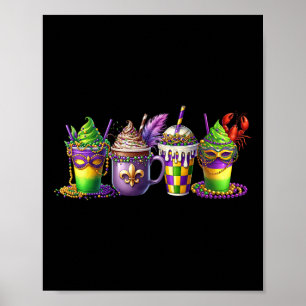 Mardi Gras Crawfish Fett Dienstag Mardi Coffee Lov Poster