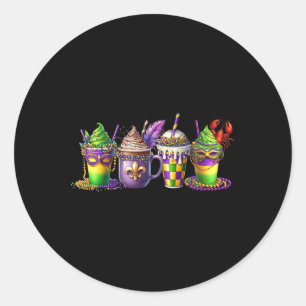 Mardi Gras Crawfish Fett Dienstag Mardi Coffee Lov Runder Aufkleber