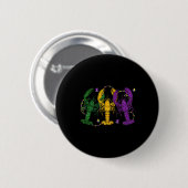 Mardi Gras Crawfish Funny Retro Parade Kostüm Adu Button (Vorne & Hinten)