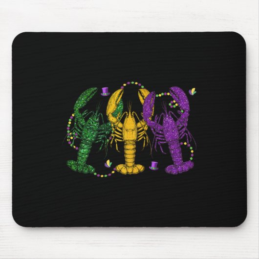 Mardi Gras Crawfish Funny Retro Parade Kostüm Adu Mousepad (Vorne)
