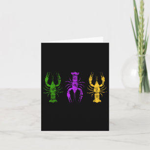 Mardi Gras Crawfish Jester Hat Bead T-Shirt New Or Karte