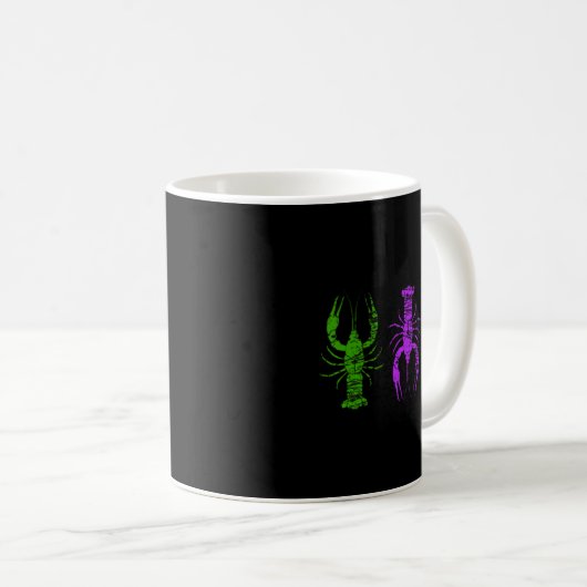 Mardi Gras Crawfish Jester Hat Bead Tee New Orlean Kaffeetasse (VorderseiteRechts)