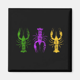 Mardi Gras Crawfish-Jesterhut-Perlen-T-Shirt New O Magnet