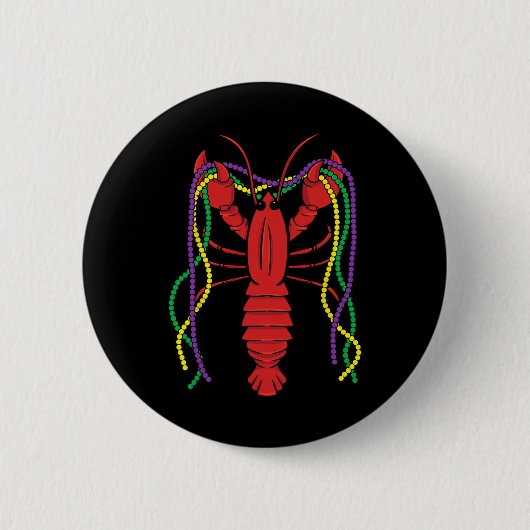Mardi Gras Crawfish Kostüm Karneval Kräuterzelte Button (Vorderseite)