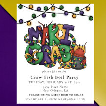 Mardi Gras Crawfish Party Masquerade
