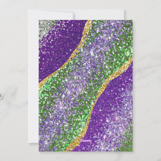 Mardi Gras Crawfish Polterabend Einladung (Rückseite)