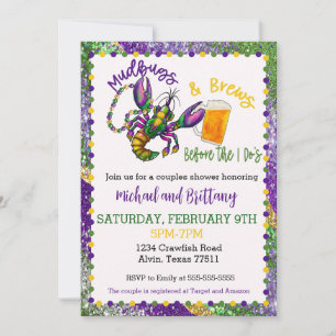 Mardi Gras Crawfish Polterabend Einladung