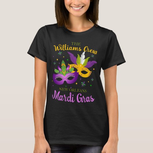 Mardi Gras Crew Custom Matching T - Shirt (Vorderseite)