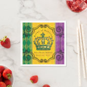 Mardi Gras Crown Custom Familienname Napkins Serviette (Beispiel)