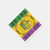 Mardi Gras Crown Custom Familienname Napkins Serviette (Ecke)