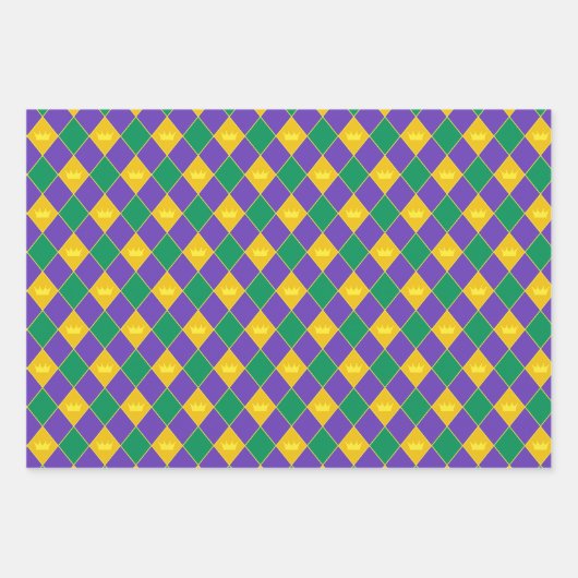 Mardi Gras Crown Pattern Geschenkpapier Set (Vorderseite 2)