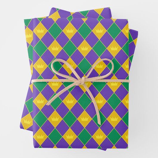 Mardi Gras Crown Pattern Geschenkpapier Set (Beispiel)