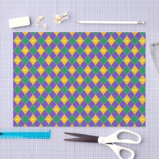 Mardi Gras Crown Pattern Seidenpapier (Handwerk)