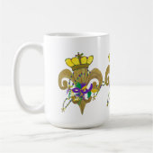 Mardi Gras Crowned fleur de lis Kaffeetasse (Links)