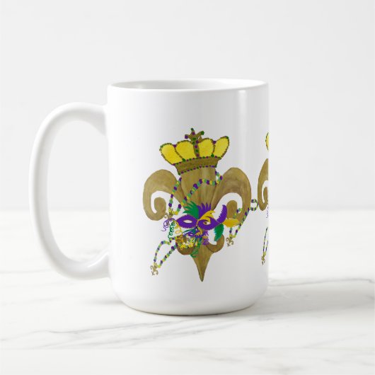 Mardi Gras Crowned fleur de lis Kaffeetasse (Links)