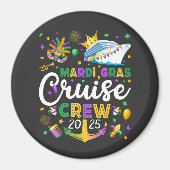 Mardi Gras Cruise Crew 2025 Matching Circle Magnet (Vorne)