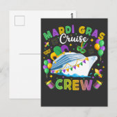 Mardi Gras Cruise Crew Matching Postkarte (Vorne/Hinten)