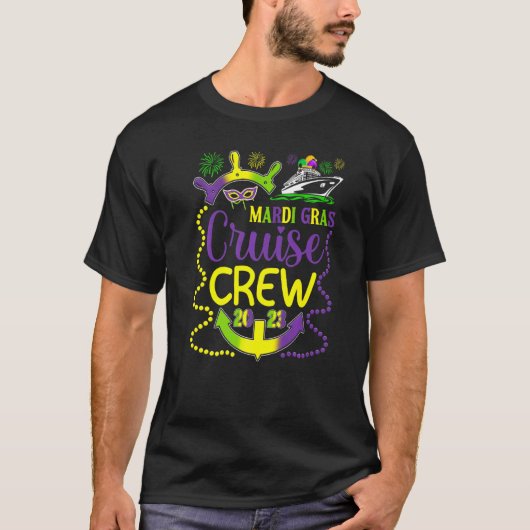 Mardi Gras Cruise Crew Reiten T-Shirt (Vorderseite)