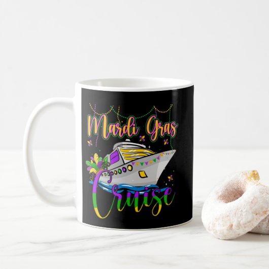 Mardi Gras Cruise Matching Family Karneval Party Kaffeetasse (Mit Donut)