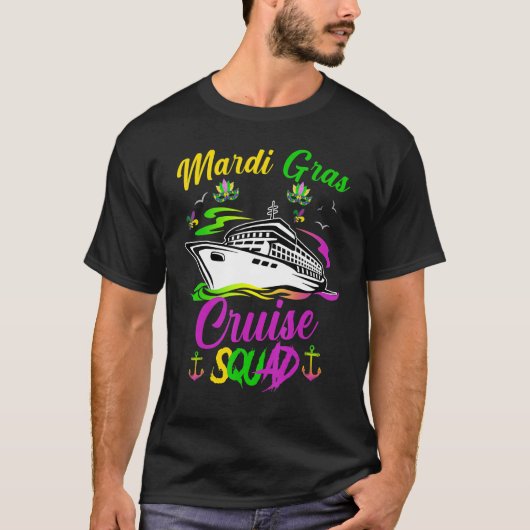 Mardi Gras Cruise Squad 2023 Matching Group T-Shirt (Vorderseite)