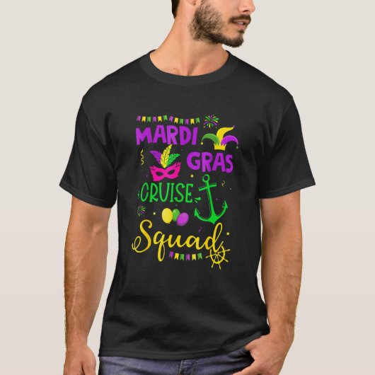 Mardi Gras Cruise Squad Funny Matching Group Famil T-Shirt (Vorderseite)