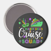 Mardi Gras Cruise Squad Matching Circle Magnet (Vorderseite/Rückseite)