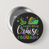 Mardi Gras Cruise Squad Matching Round Button (Vorne & Hinten)