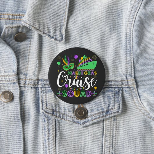 Mardi Gras Cruise Squad Matching Round Button (Beispiel)