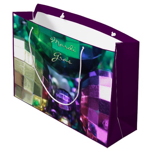 Mardi Gras Custom Gastgeschenk Gift Bags Große Geschenktüte (Rückseite Schrägansicht)