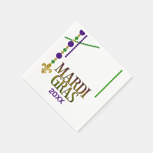 Mardi Gras customizable Paper Napkin Serviette (Ecke)