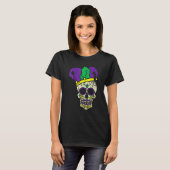 Mardi Gras Cute Skull Jester Hat Masked Beads Fest T-Shirt (Vorne ganz)