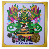 Mardi Gras D. J. Dragon King View Tips bitte Fliese (Vorderseite)