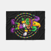 Mardi Gras Dabbing Boys Kids Gift Funny New Orlean Fleecedecke (Vorderseite (Horizontal))