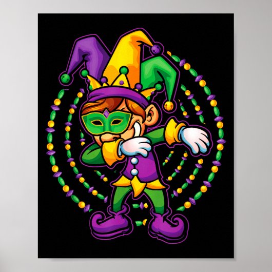 Mardi Gras Dabbing Boys Kids Gift Funny New Orlean Poster (Vorne)