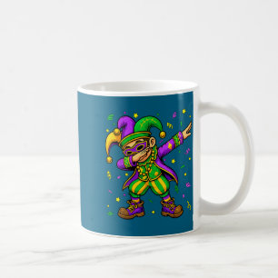 Mardi Gras Dabbing Junge Lustige Narrenkappe Kind Kaffeetasse