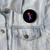 Mardi Gras Dabbing Junge Lustige Narrenmütze Kind Button (Beispiel)