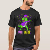 Mardi Gras Dabbing T Rex Dinosaur Funny Carnival M T-Shirt (Vorderseite)