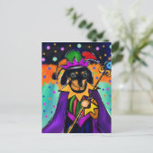 MARDI GRAS DACHSHUND POSTKARTE (Stehend Vorderseite)