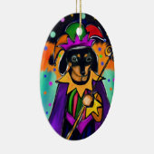 MARDI GRAS DACKEL KERAMIK ORNAMENT (Rechts)