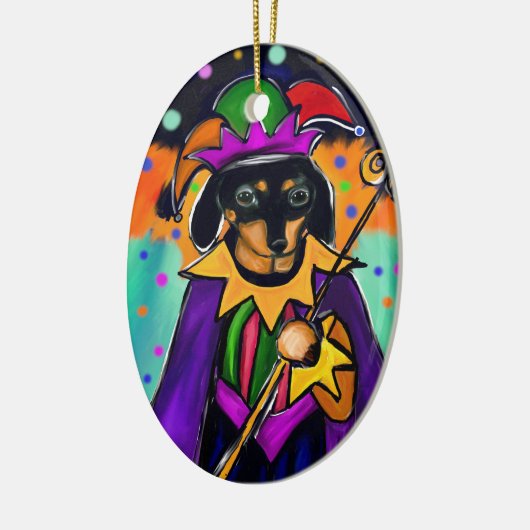 MARDI GRAS DACKEL KERAMIK ORNAMENT (Links)