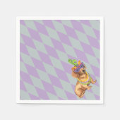 Mardi Gras Dackel Serviette (Vorderseite)