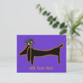 Mardi Gras Dackel t Postkarte (Stehend Vorderseite)