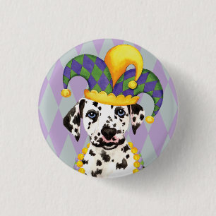Mardi Gras Dalmatiner Button