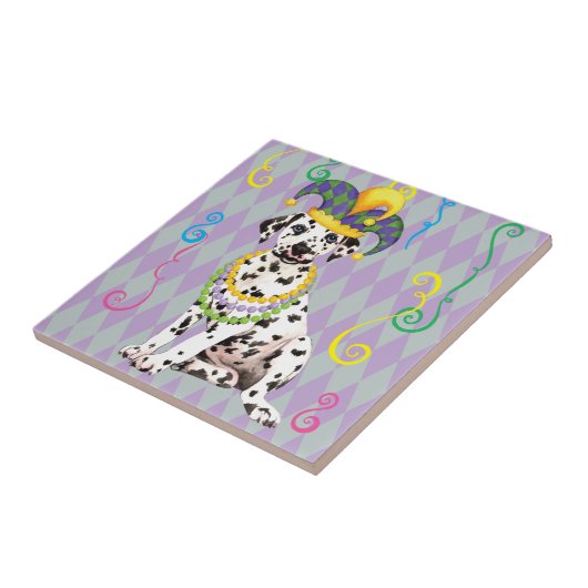 Mardi Gras Dalmatiner Fliese (Seite)