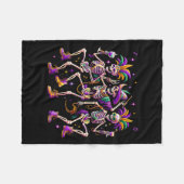 Mardi Gras Dancing Skeleton Funny Fleecedecke (Vorderseite (Horizontal))