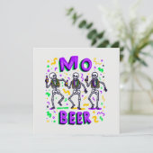 Mardi Gras Dancing Skeletts Feiertagskarte (Stehend Vorderseite)