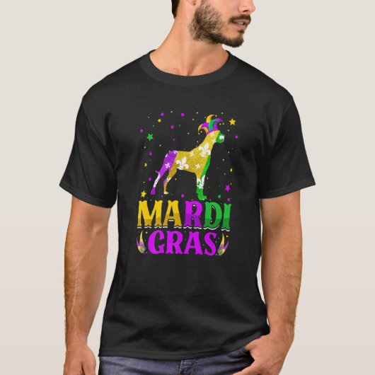 Mardi Gras Dane Dog Lover Carnival Jester Premium T-Shirt (Vorderseite)