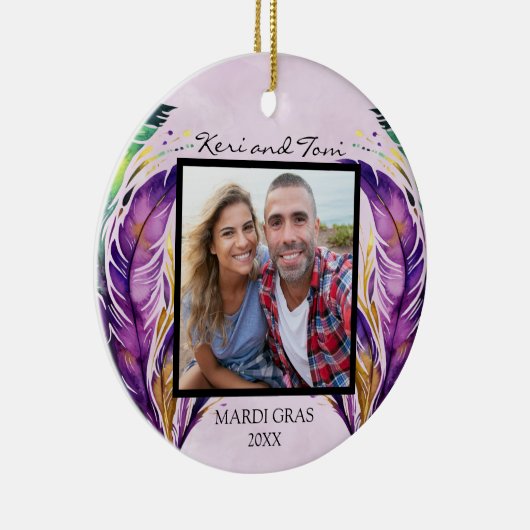 Mardi Gras Dated Foto Ornament (Rechts)